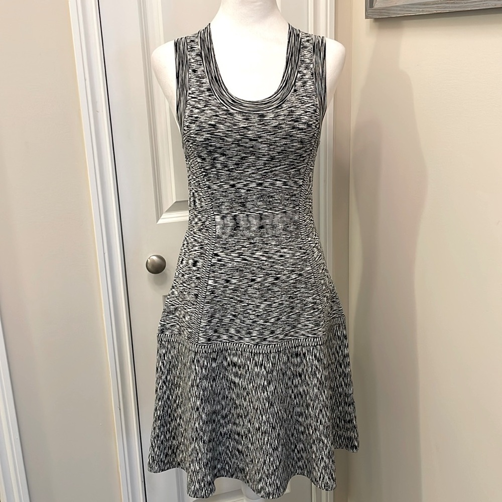 Lela Rose Black and White Patterned Dress